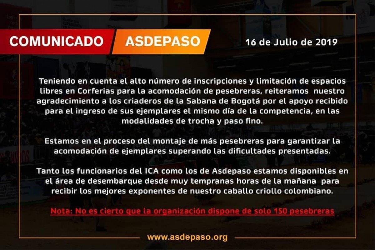Comunicado ASDEPASO: Agroexpointernacional 2019!!