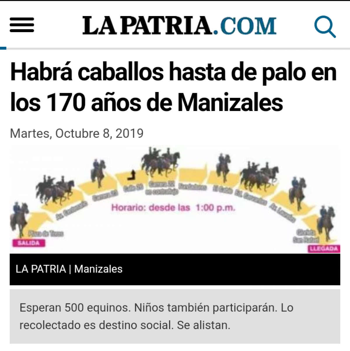 Habr&aacute; Caballos Hasta de Palo En Los 170 a&ntilde;os de Manizales