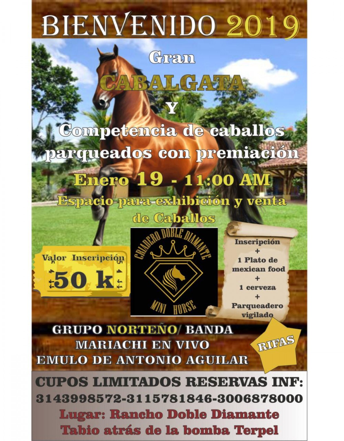 Cabalgata y competencia Caballos Parqueados, 19 de Enero