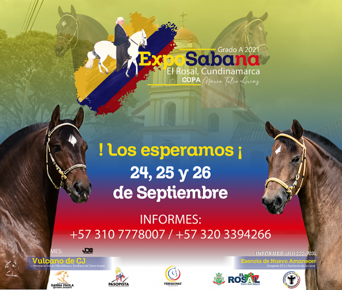 ExpoSabana GRADO A - 2021 El Rosal Cundinamarca - COPA Marco Tulio Arias, los días 24, 25 y 26 de septiembre.