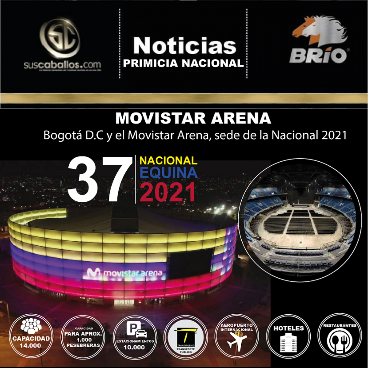 Bogota D.C y el Movistar Arena, sede de la Nacional 2021