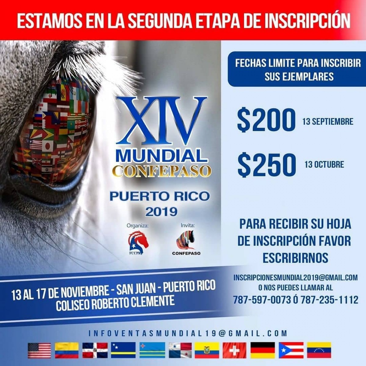 Comenzó La Segunda Etapa de Inscripciones XIV Mundial Confepaso