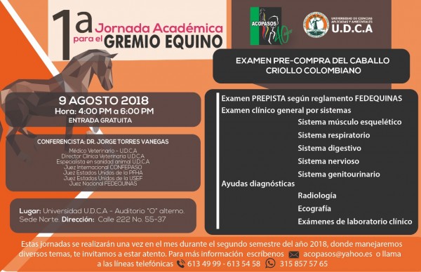 https://suscaballos.com/1ra Jornada Académica Para El Gremio Equino, 9 de Agosto