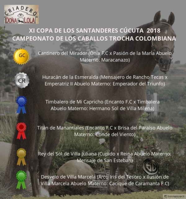 https://suscaballos.com/VÍDEO: Cantinero Campeón, Huracán Reservado, Trocha Colombiana - Cúcuta 2018