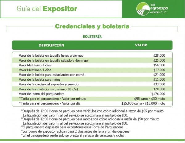 https://suscaballos.com/Taquilla Agroexpo Credenciales y Boletería 2019